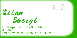 milan speigl business card